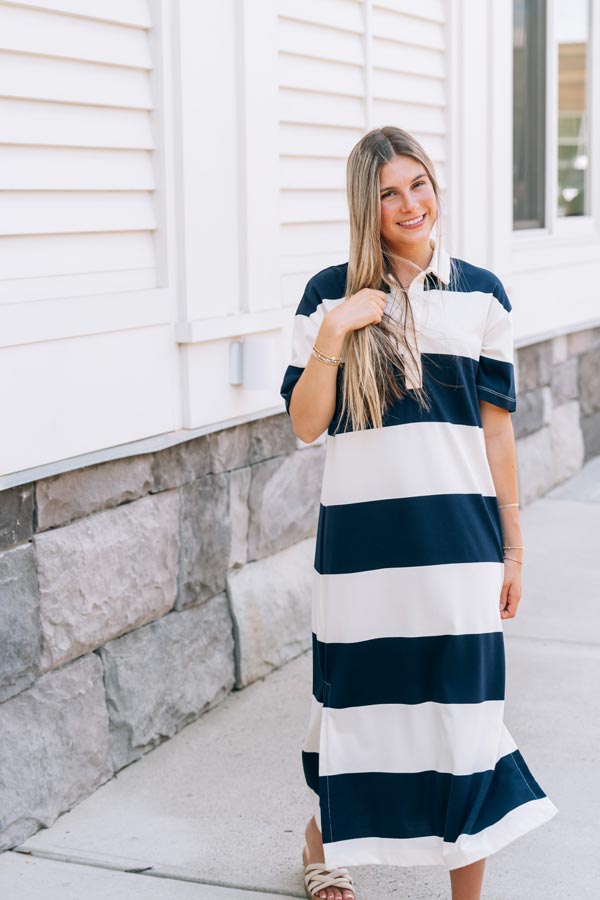 Ivy League Midi Shirt Dress