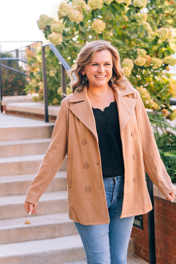 Womens Brown Pea Coat