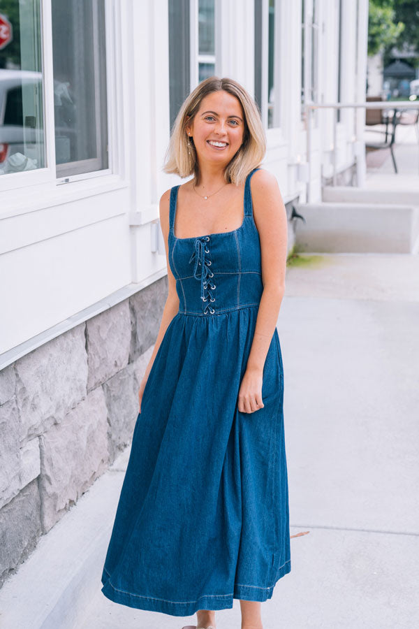 Get Up & Move Denim Dress