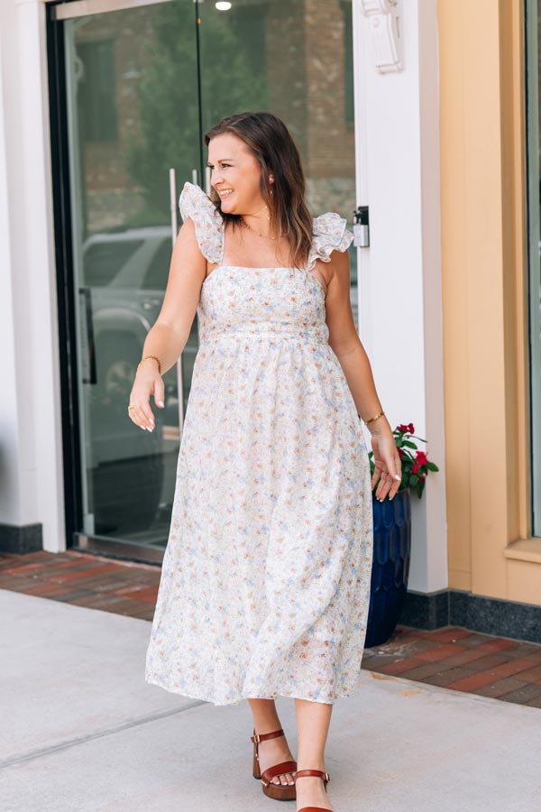 moon river puff sleeve midi dress Down By the Length:TALL With Navy Pants Shirts this dress is perfect kendall6/20