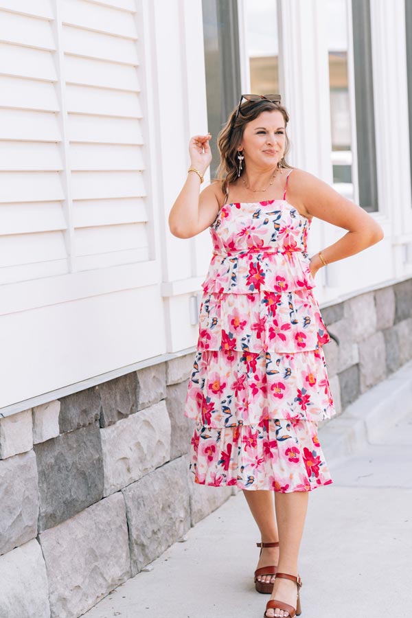 Santorini Ruffle Midi Dress
