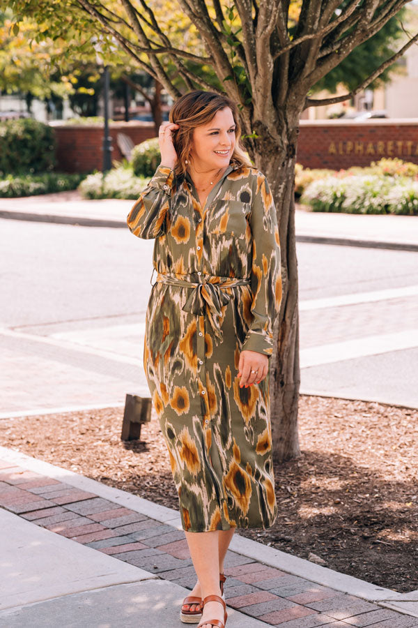 Riverside Belted Midi Dress – Fall Dress – Magnolia Moon