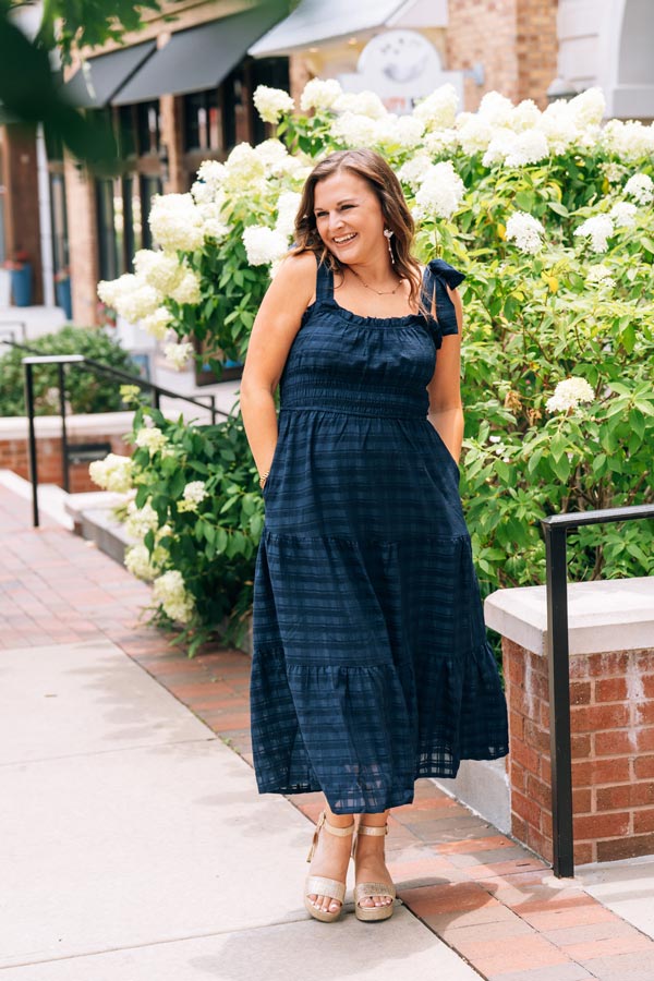 No Worries Navy Midi Dress