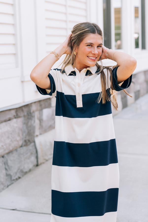 Ivy League Midi Shirt Dress