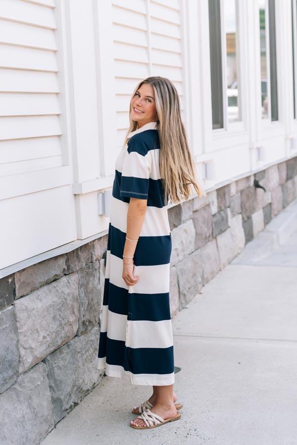 Ivy League Midi Shirt Dress