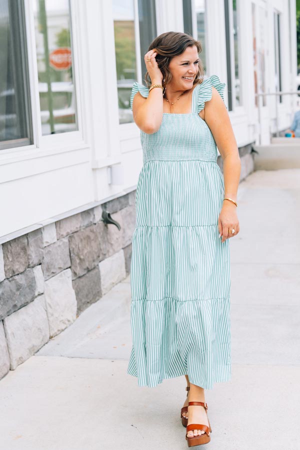 Going Green Stripe Maxi Dress – Magnolia Moon