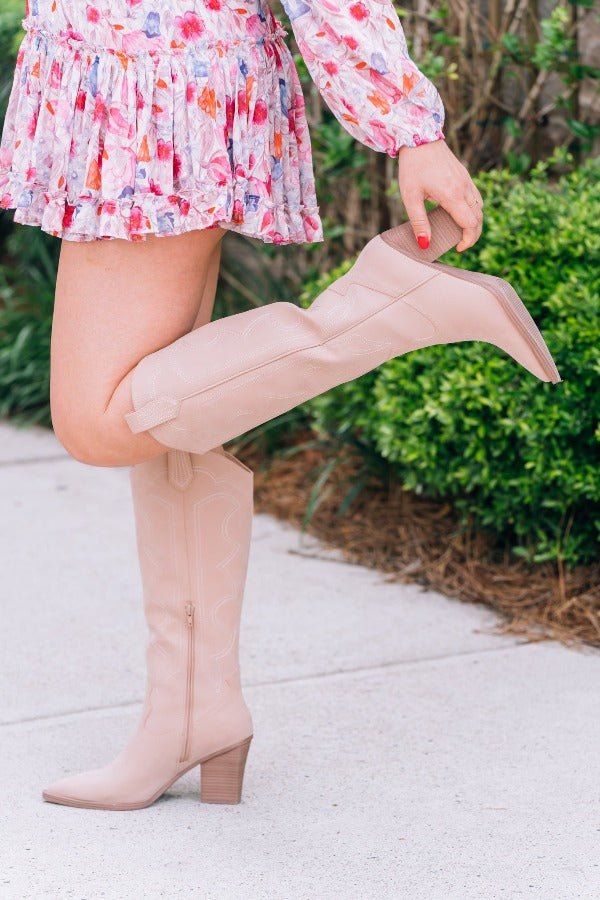 pink blush boots